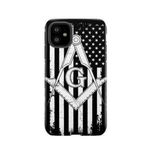 Masonic American Flag Square And Compass - Freemason Tough Phone Case