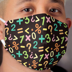 Math and Numbers Cloth Face Mask for Teacher or Student Cloth Face Mask