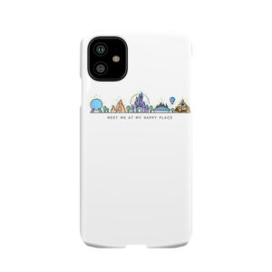 Meet Me At My Happy Place Vector Orlando Theme Park Illustration Design - Phone Case