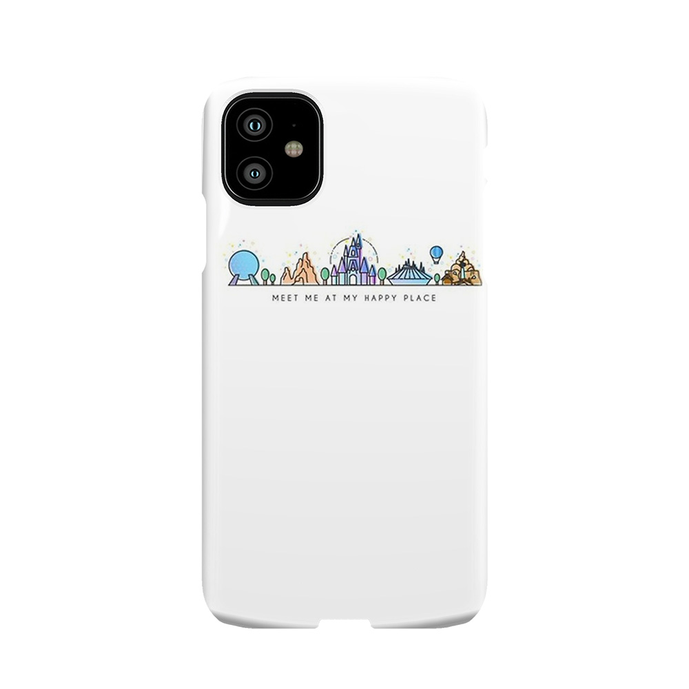 Meet Me At My Happy Place Vector Orlando Theme Park Illustration Design - Phone Case