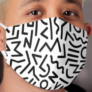 Memphis Pattern Black and White Cloth Face Mask