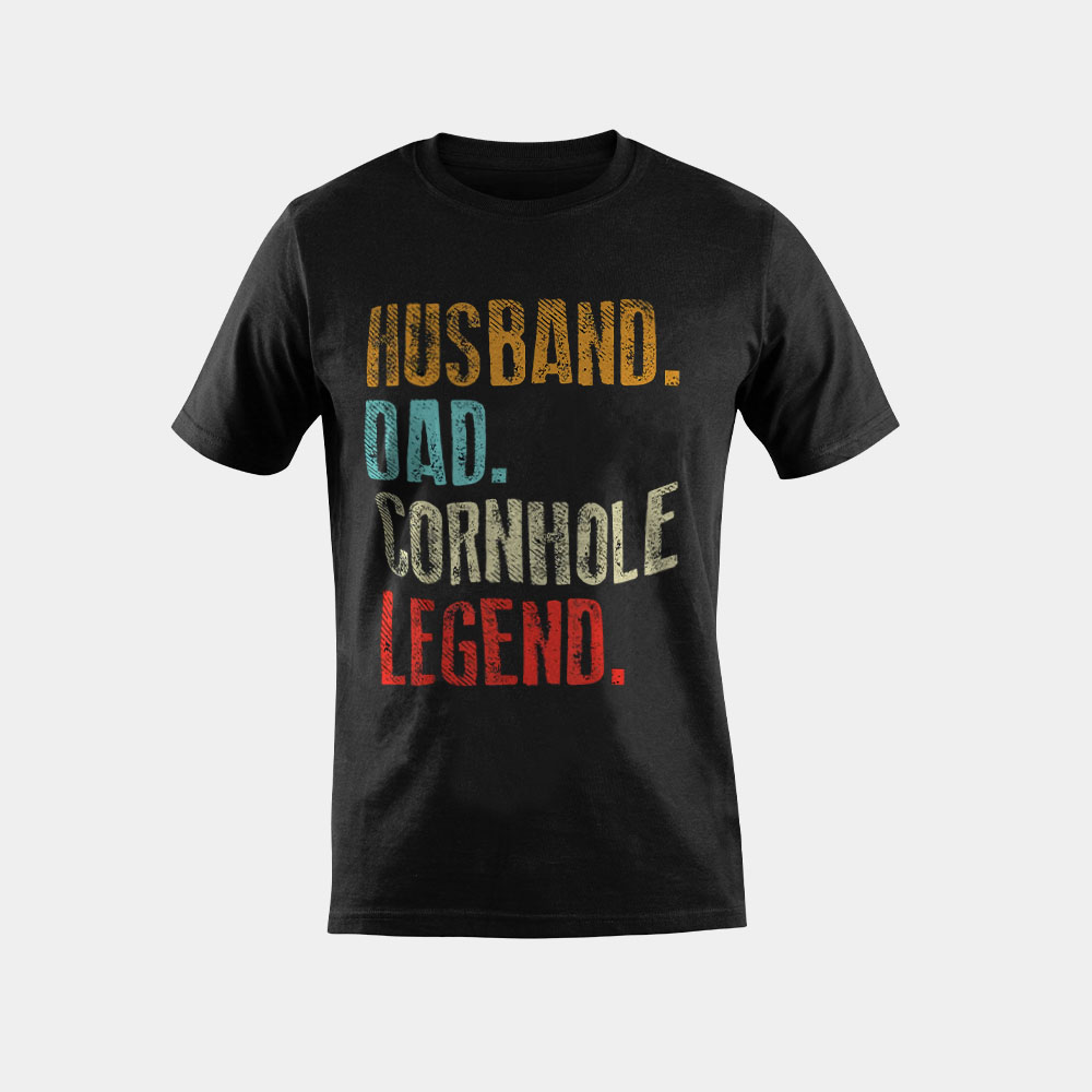 Mens Husband Dad Cornhole Legend Funny Corn Hole King Men Gift T-Shirt