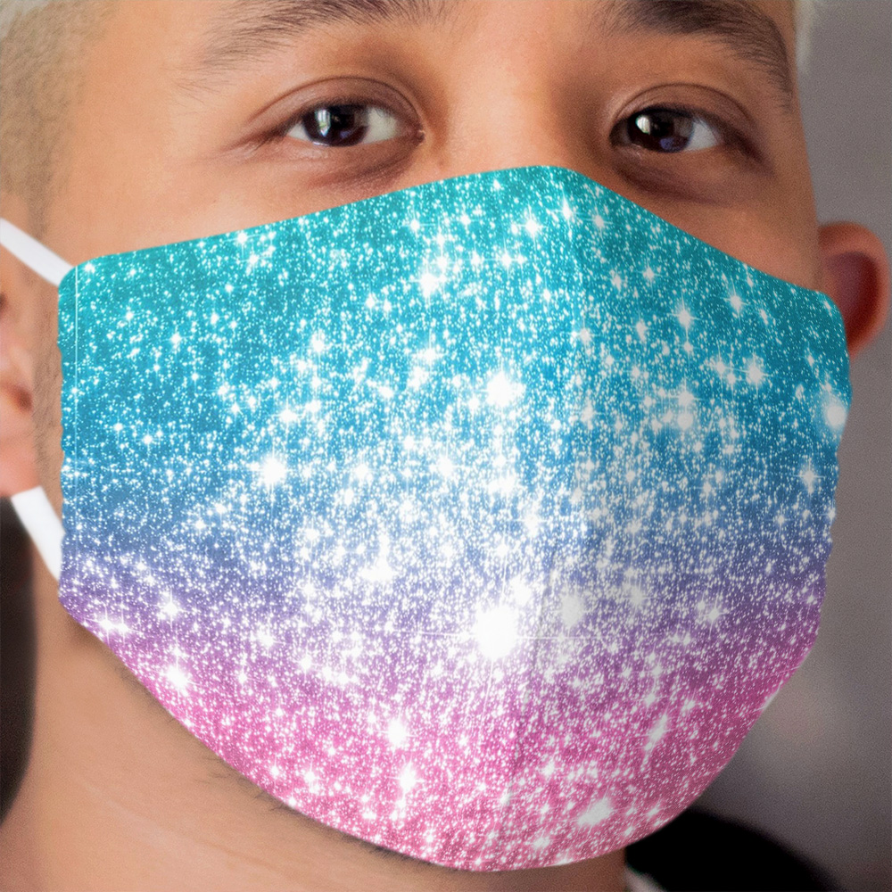 Mermaid Galaxy Sparkle Stars Cloth Face Mask