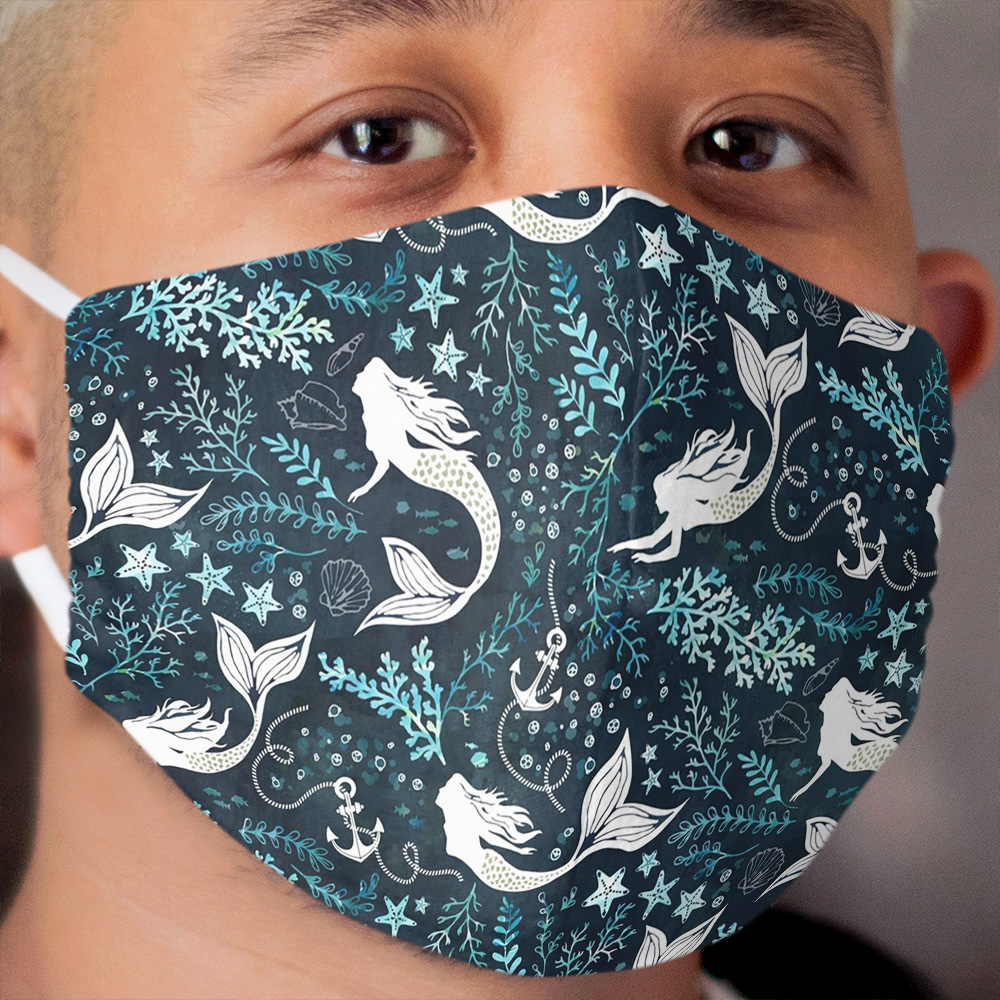 Mermaid ocean dark Cloth Face Mask