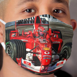 Michael Schumacher in his 2004 F1 car Cloth Face Mask