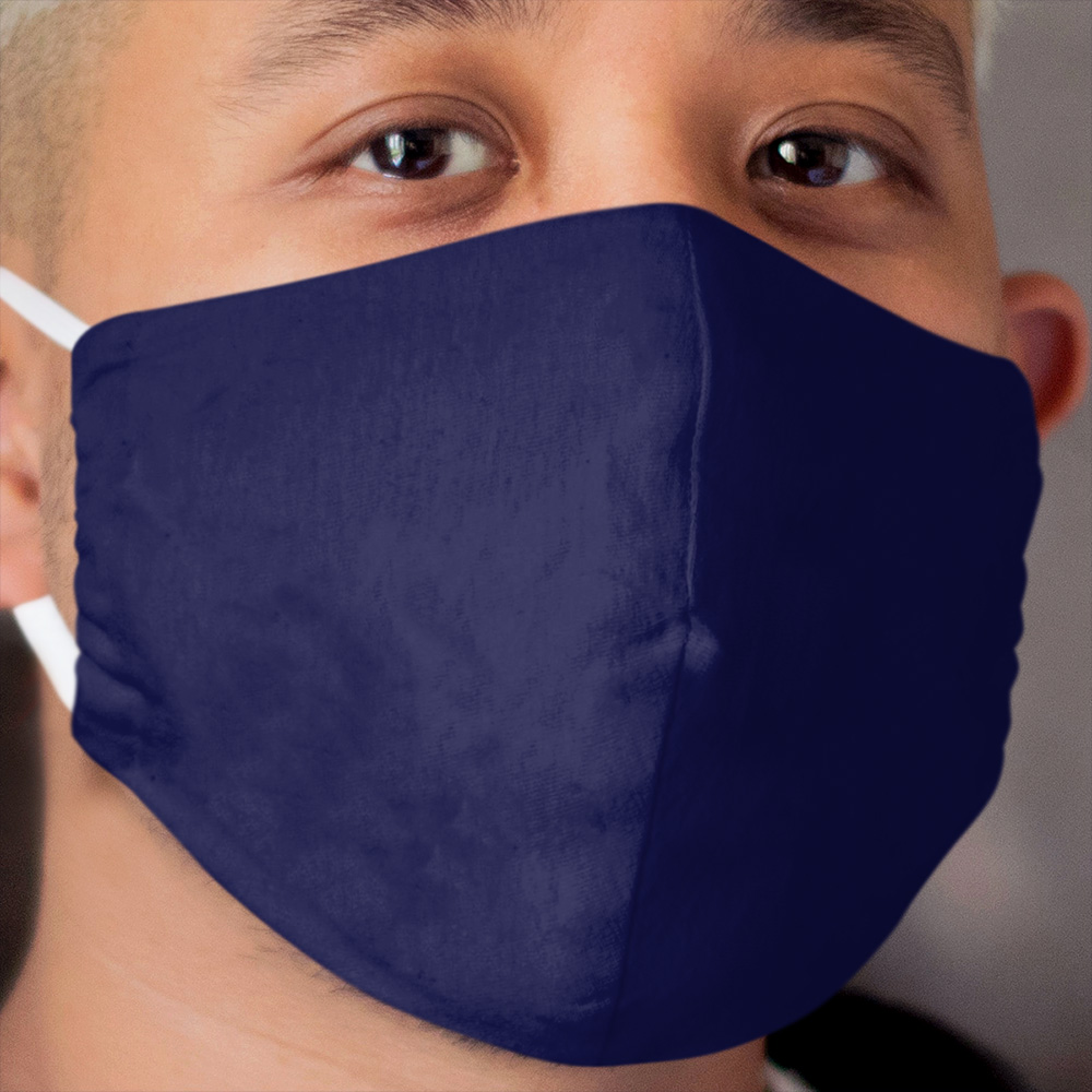 Midnight Blue Solid Cloth Face Mask