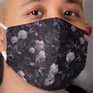 Midsummer Nights Dream #Dark Floral #Midnight #Black #Rose #Night Cloth Face Mask