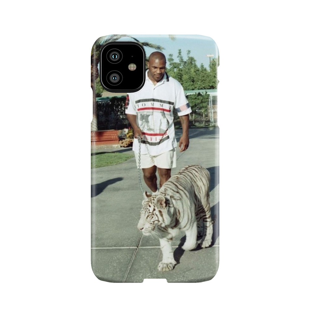 Mike Tyson Walking His Tiger On A Lead Phone Case