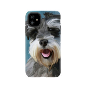 Miniature Schnauzer Dog Water Color Art Painting Tough Phone Case