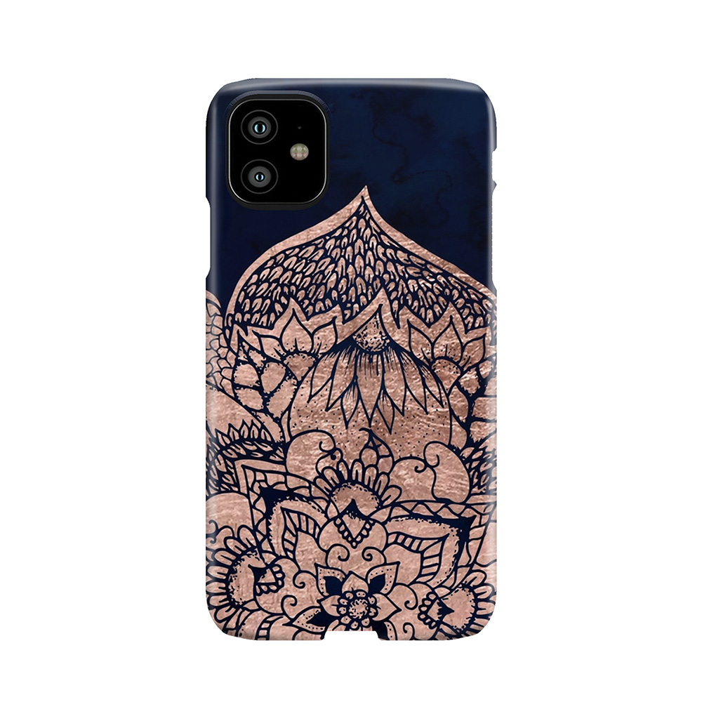 Modern Boho Rose Gold Floral Mandala Watercolor Phone Case