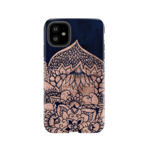 Modern Boho Rose Gold Floral Mandala Watercolor Tough Phone Case