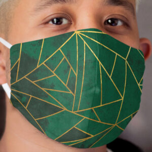 Modern Emerald Green Abstract Geometric Design Cloth Face Mask
