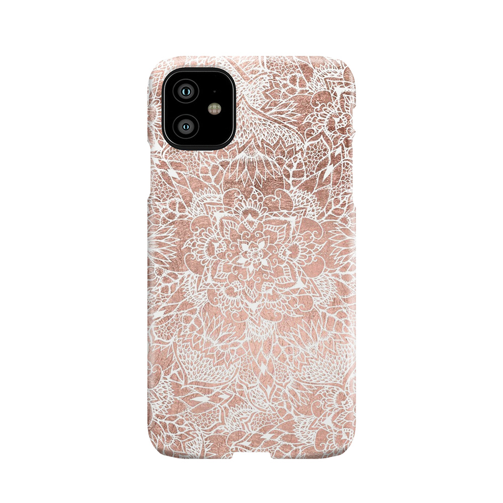 Modern Faux Rose Gold Floral Mandala Hand Drawn Phone Case