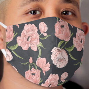 Modern floral peony pattern Cloth Face Mask