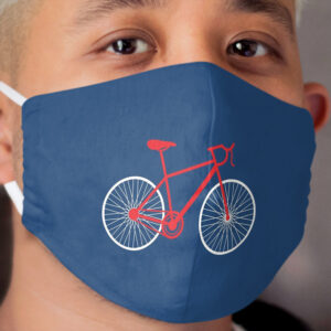 Modern Red and White Bicycle Cloth Face Mask