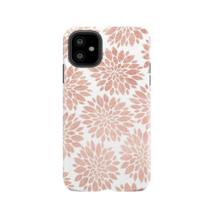 Modern Rose Gold Geometric Floral Abstract Tough Phone Case