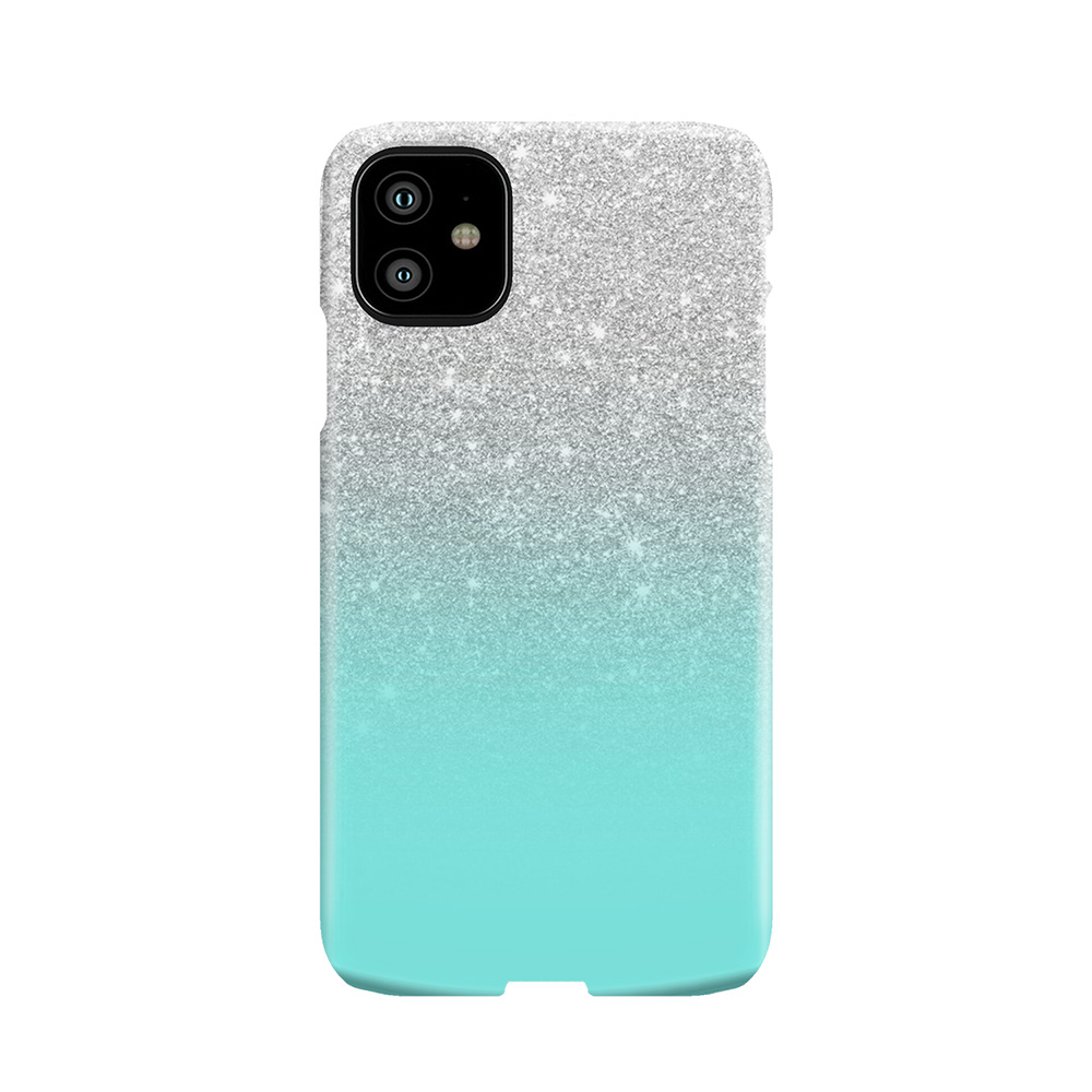 Modern Silver Glitter Ombre Teal Ocean Phone Case