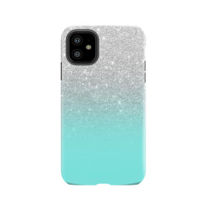 Modern Silver Glitter Ombre Teal Ocean Tough Phone Case