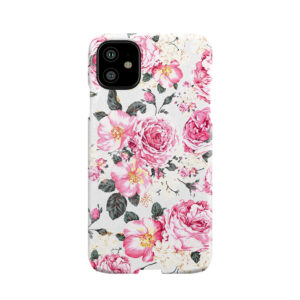 Modern Vintage Pink Black Roses Floral Pattern Phone Case