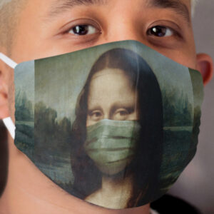 Mona Lisa funny Art Pandemic Style Graphic Design. Cloth Face Mask