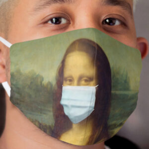 Mona Lisa Quarantine Coronavirus Cloth Face Mask and Gloves Cloth Face Mask
