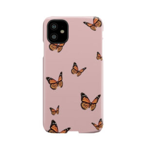 Monarch Butterflies With Pink Background Phone Case