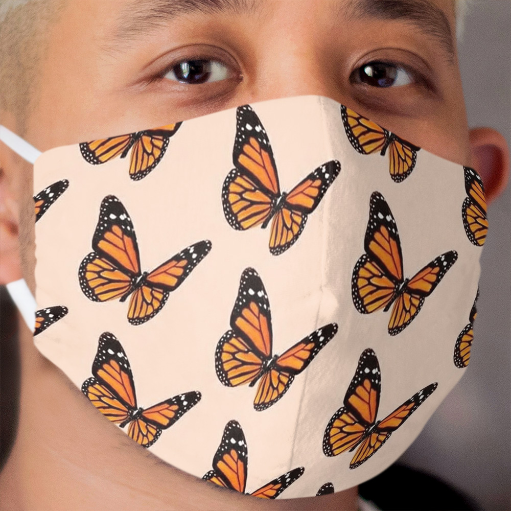 Monarch Butterfly Print Cloth Face Mask