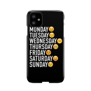 Moods Of The Week Expressed Through Emojis Phone Case