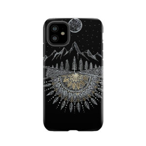 Moon And Stars Night Sky Mountain Range Arrow Mandala Tough Phone Case