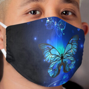 Morpho Butterfly in the Dark Cloth Face Mask