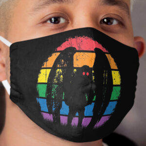 Mothman - Retro Vintage Rainbow Cryptid Gift Cloth Face Mask