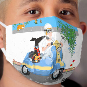 Motor Scooter and Side hounds Cloth Face Mask