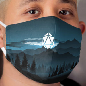 Mountain Full Moon D20 Dice Tabletop RPG Maps and Landscapes Cloth Face Mask