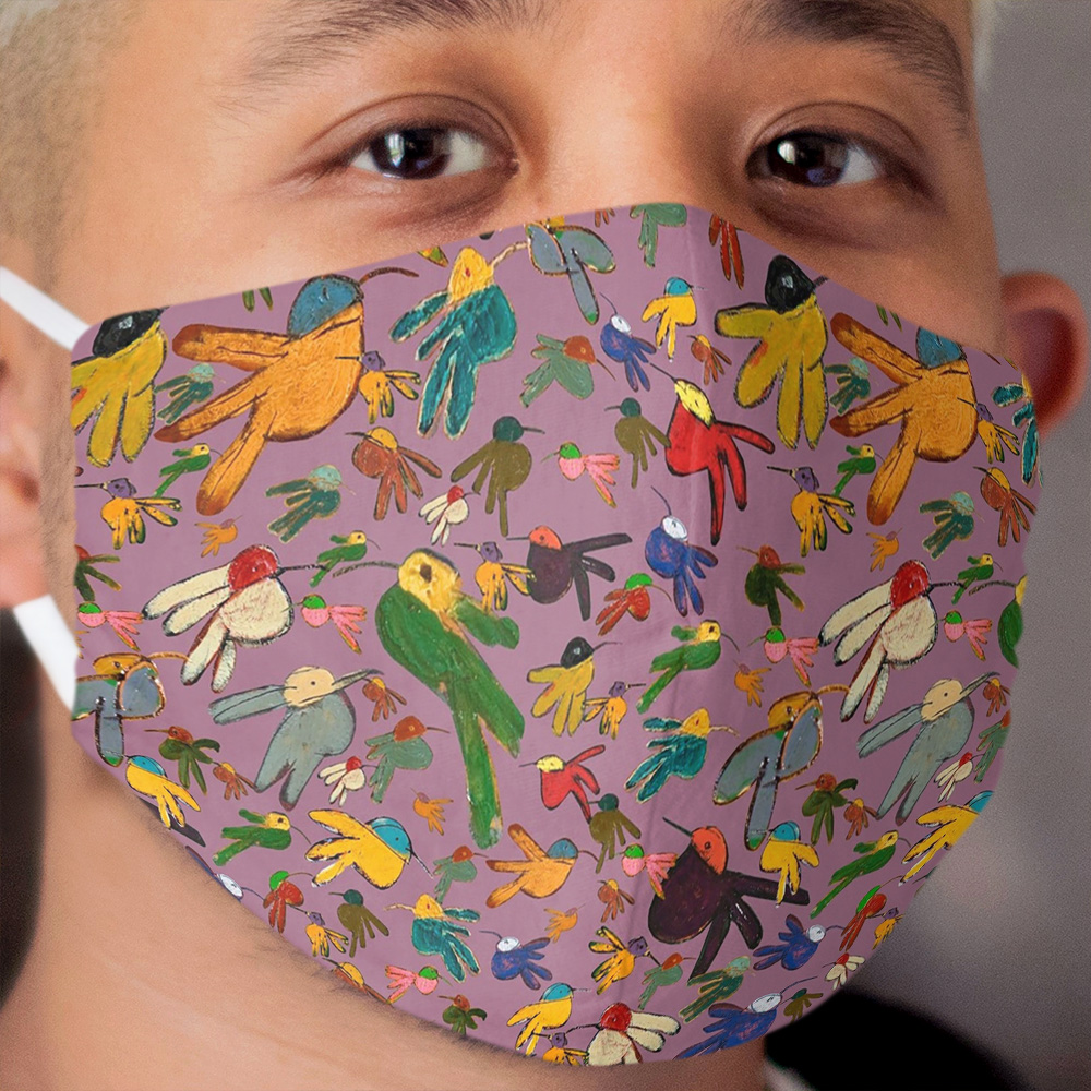 Multicolor Hummingbirds - Orchid Cloth Face Mask