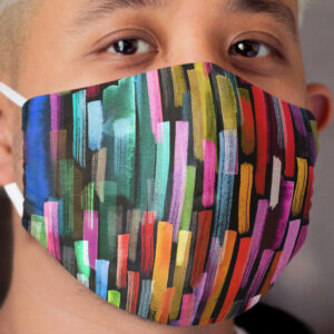 Multicolored watercolor stripes pattern Cloth Face Mask