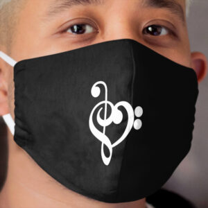 Music Treble Clef Heart Cloth Face Mask