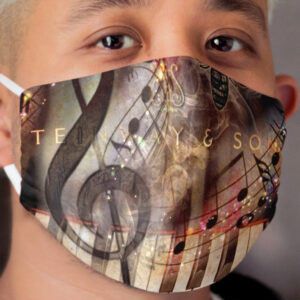 Music, treble clef, piano keys, musical notes Cloth Face Mask
