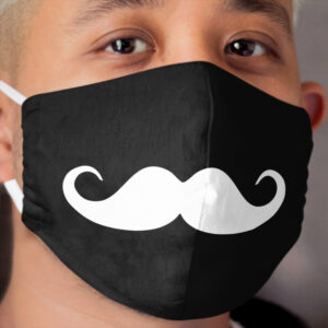 Mustache in white Cloth Face Mask