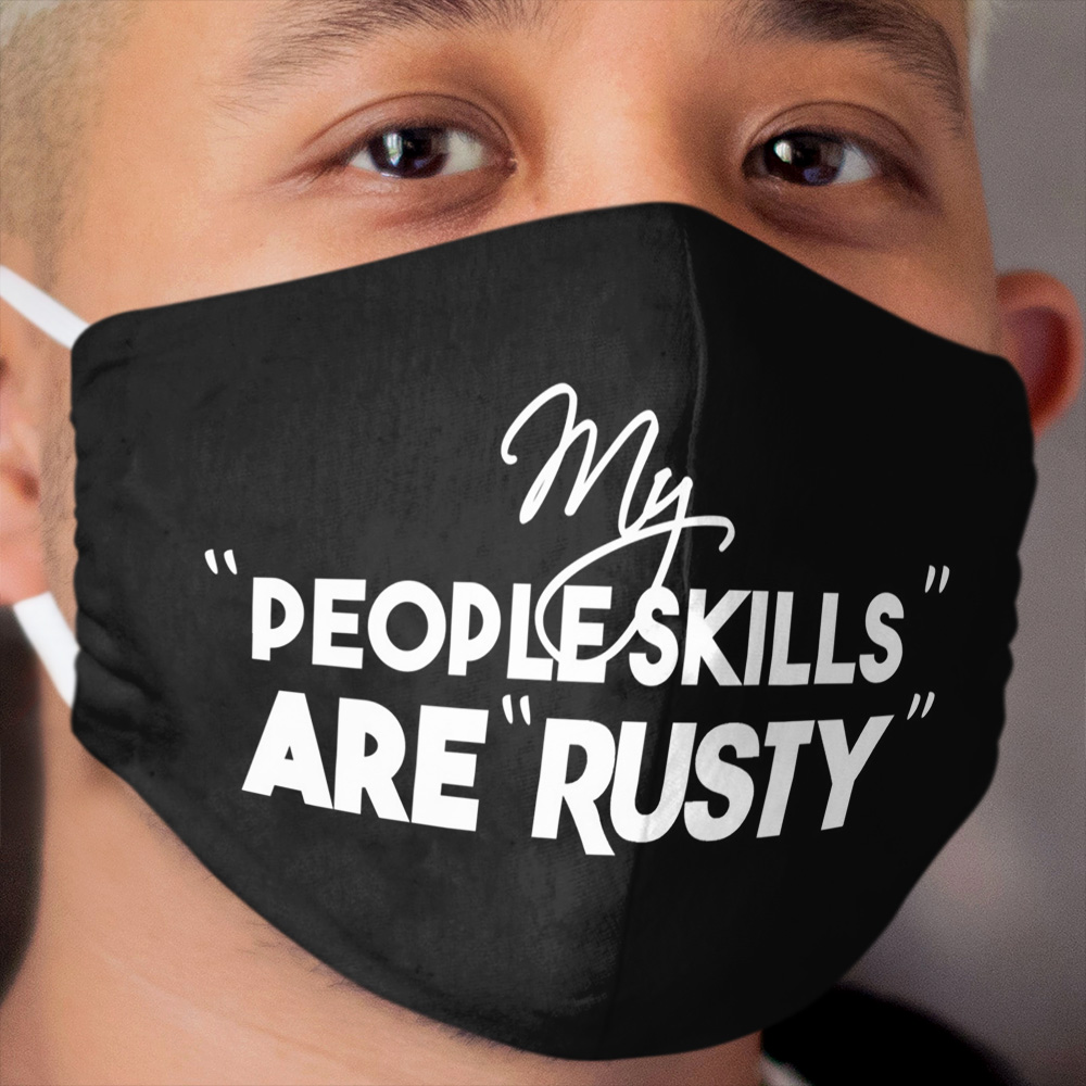 My People skills are RUSTY : Supernatural Castiel 'People Skills' Cloth Face Mask