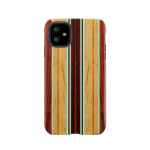 Nalu Hou Faux Koa Wood Hawaiian Surfboard - Aqua Tough Phone Case
