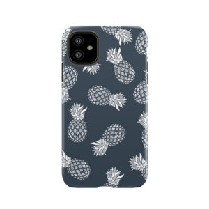 Navy & White Pineapple Pattern Tough Phone Case
