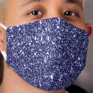 Navy Blue Glitter Pattern Cloth Face Mask