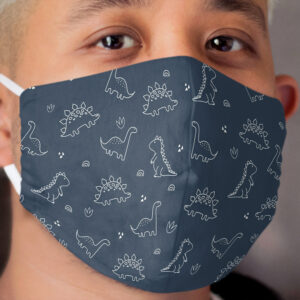 Navy dinosaur face Cloth Face Mask