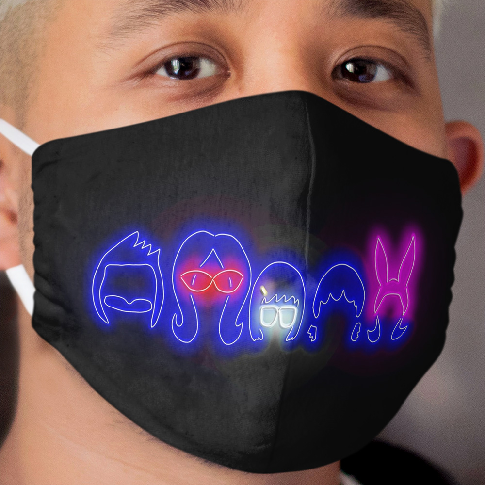 Neon Bob's Burgers Family Cloth Face Mask