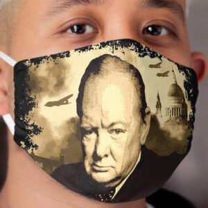 Never, Never, Never, Give Up Winston Churchill. Cloth Face Mask