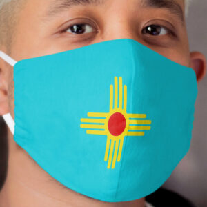 New Mexico Flag - Turquoise Cloth Face Mask