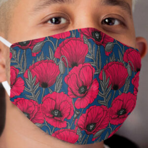 Night poppy garden Cloth Face Mask