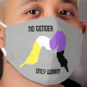 Non Binary Worm On A String Cloth Face Mask