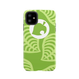 Nookphone Animal Crossing New Horizons Green Tropical Leaves Tough Phone Case