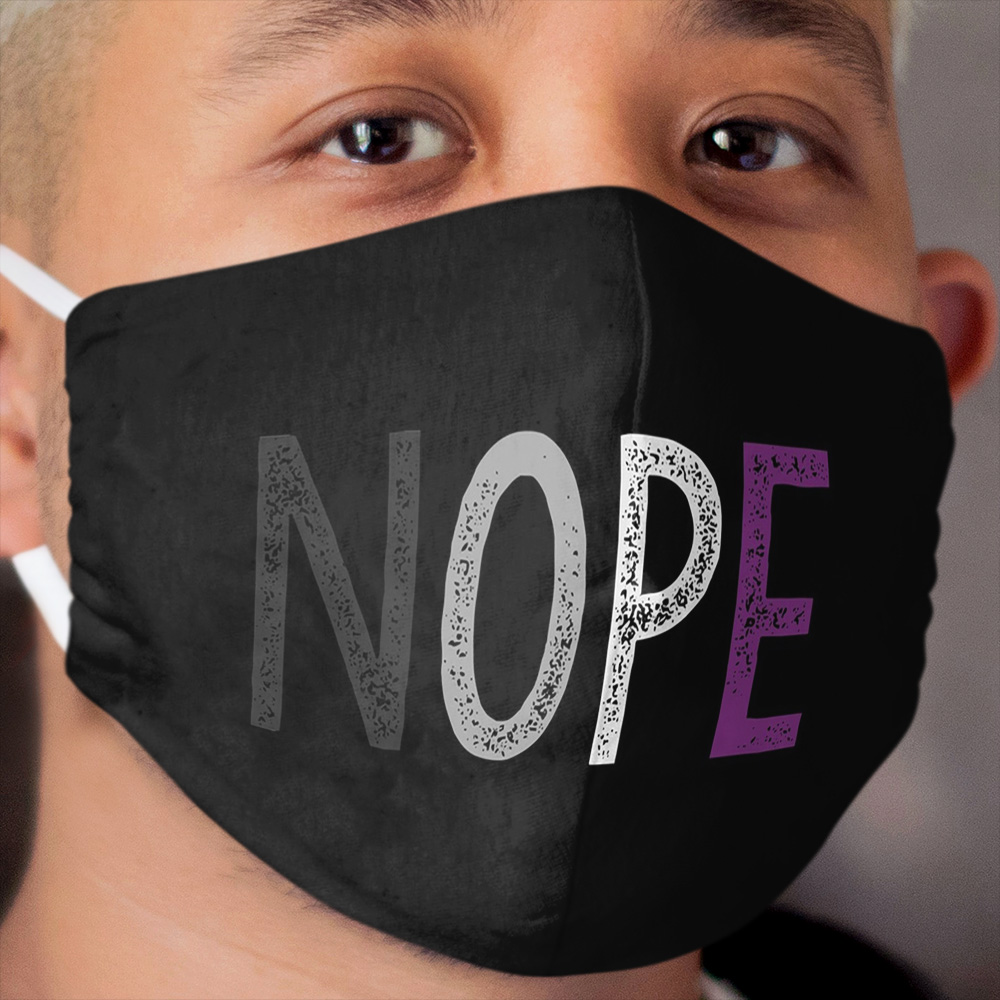 NOPE. ace 1, woodtype Cloth Face Mask